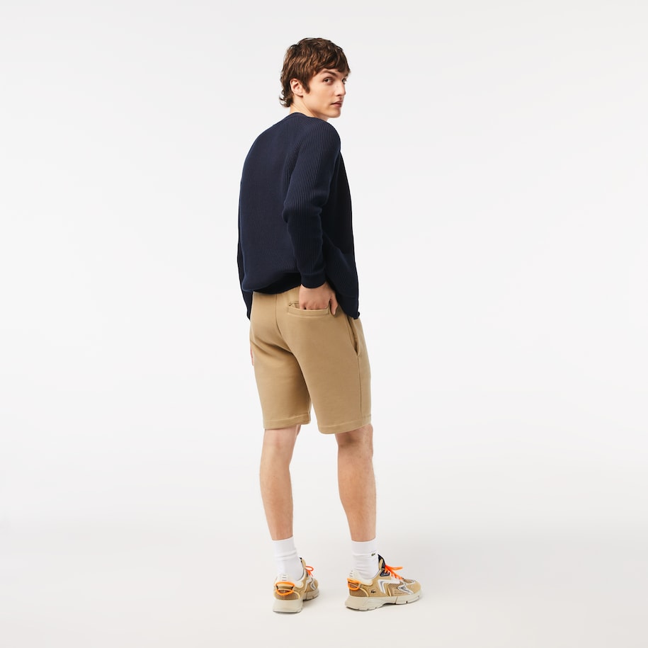 Lacoste - Organic Brushed Cotton Fleece Shorts - Beige