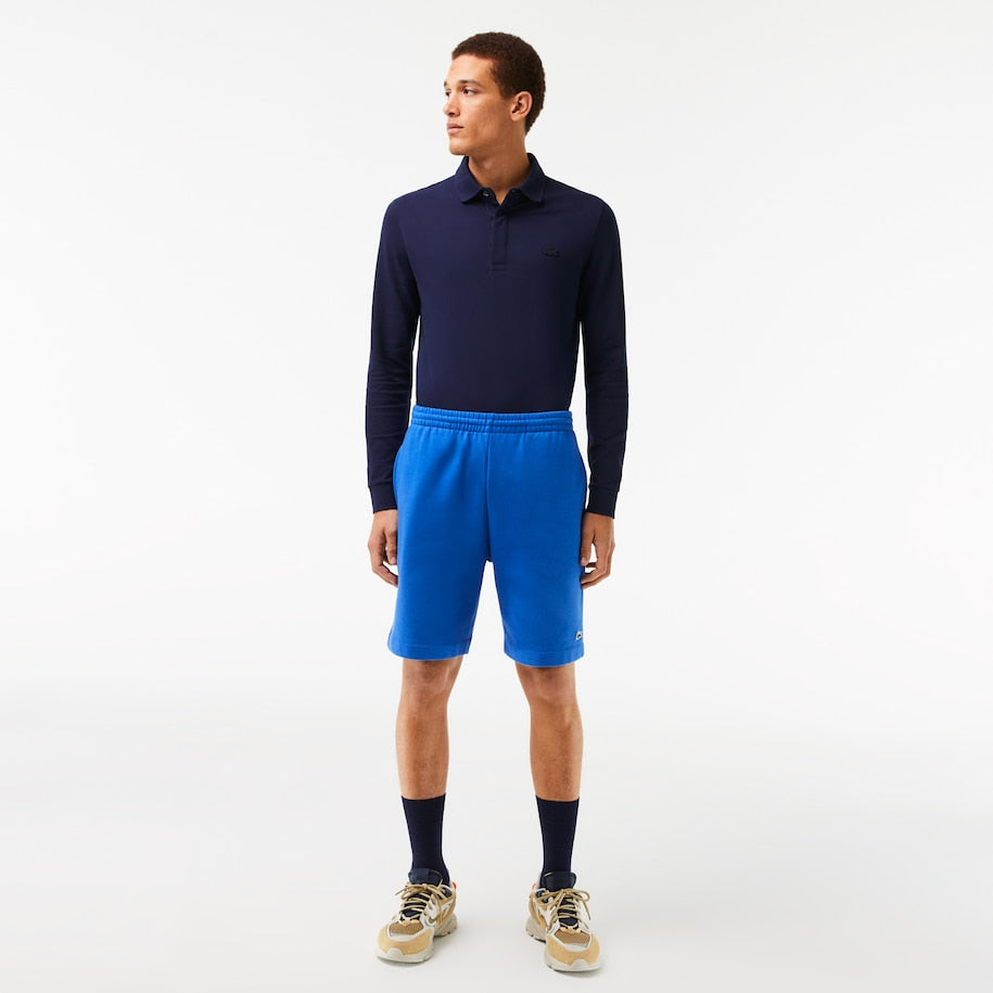Lacoste - Organic Brushed Cotton Fleece Shorts - Blue