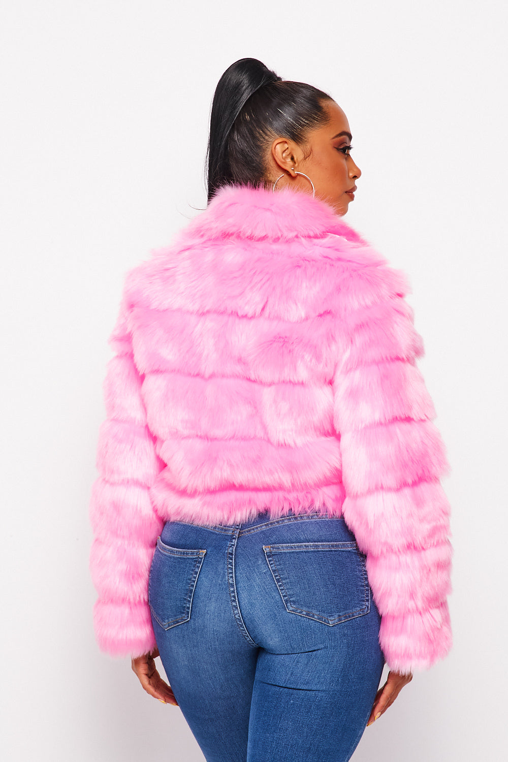 Hot & Delicious - Faux Fur Jacket - Pink