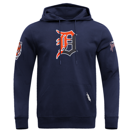 PRO STANDARD DETROIT TIGERS SPLIT LOGO M DK PO HOODIE, MIDNIGHT NAVY