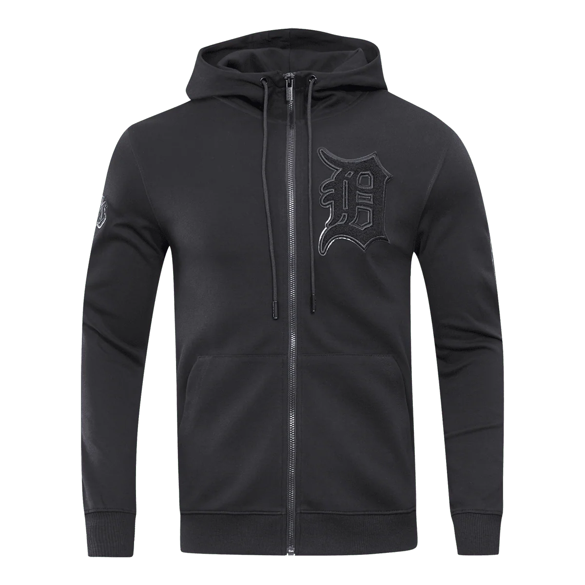 PRO STANDARD MLB DETROIT TIGERS TRIPLE BLACK ZIPPER HOODIE