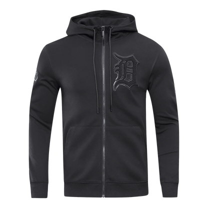 PRO STANDARD MLB DETROIT TIGERS TRIPLE BLACK ZIPPER HOODIE