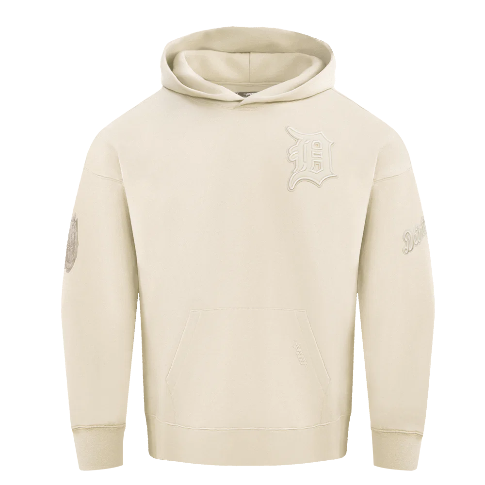 PRO STANDARD MLB DETROIT TIGERS NEUTRAL DROP SHOULDER MEN'S PULLOVER HOODIE