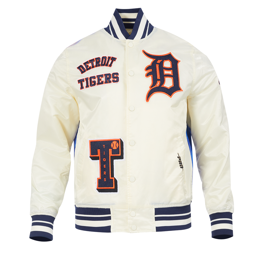 PRO STANDARD DETROIT TIGERS SUBLIMATED SATIN JACKET  EGGSHELL/MIDNIGHT NAVY