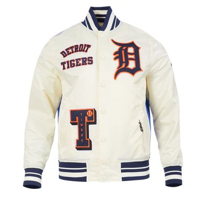 PRO STANDARD DETROIT TIGERS SUBLIMATED SATIN JACKET  EGGSHELL/MIDNIGHT NAVY