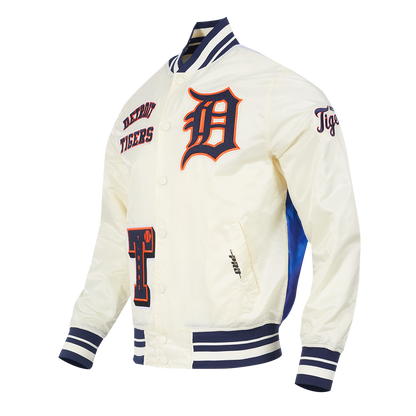 PRO STANDARD DETROIT TIGERS SUBLIMATED SATIN JACKET  EGGSHELL/MIDNIGHT NAVY