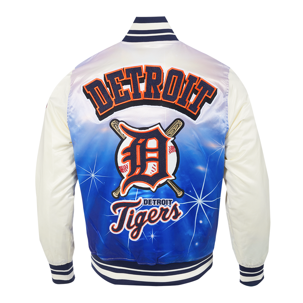 PRO STANDARD DETROIT TIGERS SUBLIMATED SATIN JACKET  EGGSHELL/MIDNIGHT NAVY