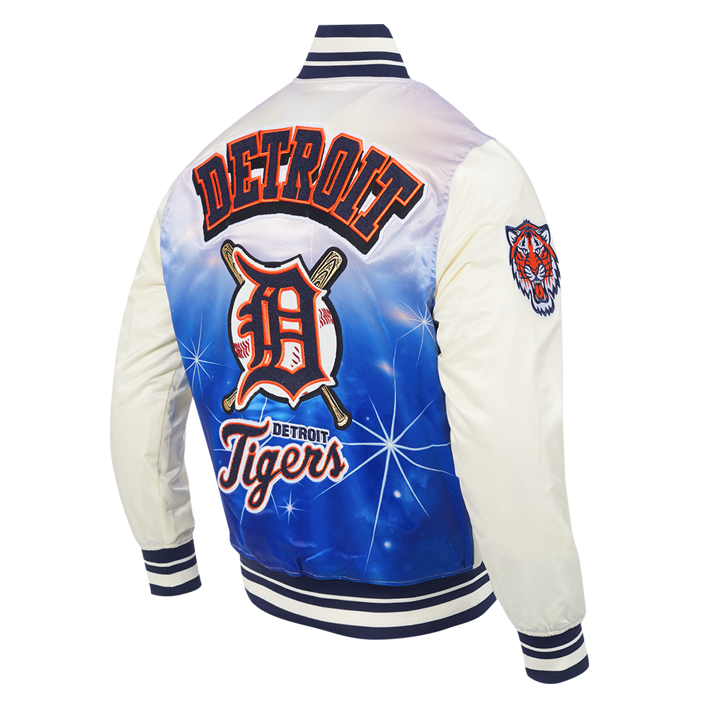 PRO STANDARD DETROIT TIGERS SUBLIMATED SATIN JACKET  EGGSHELL/MIDNIGHT NAVY