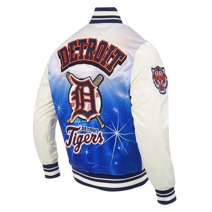 PRO STANDARD DETROIT TIGERS SUBLIMATED SATIN JACKET  EGGSHELL/MIDNIGHT NAVY