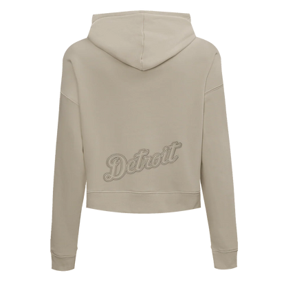 PRO STANDARD MLB DETROIT TIGERS NEUTRAL CROPPED WOMEN'S PULLOVER HOODIE