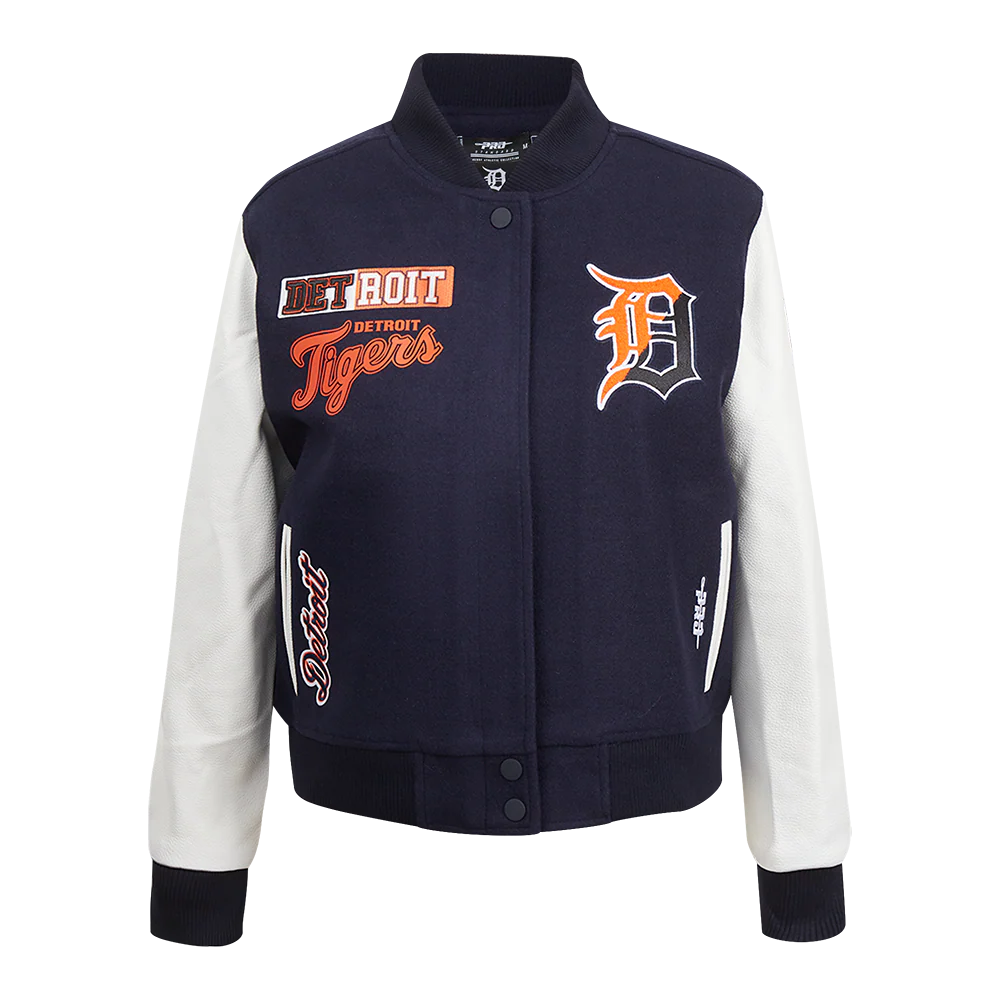 PRO STANDARD DETROIT TIGERS SPLIT LOGO W WOOL VARSITY JACKET