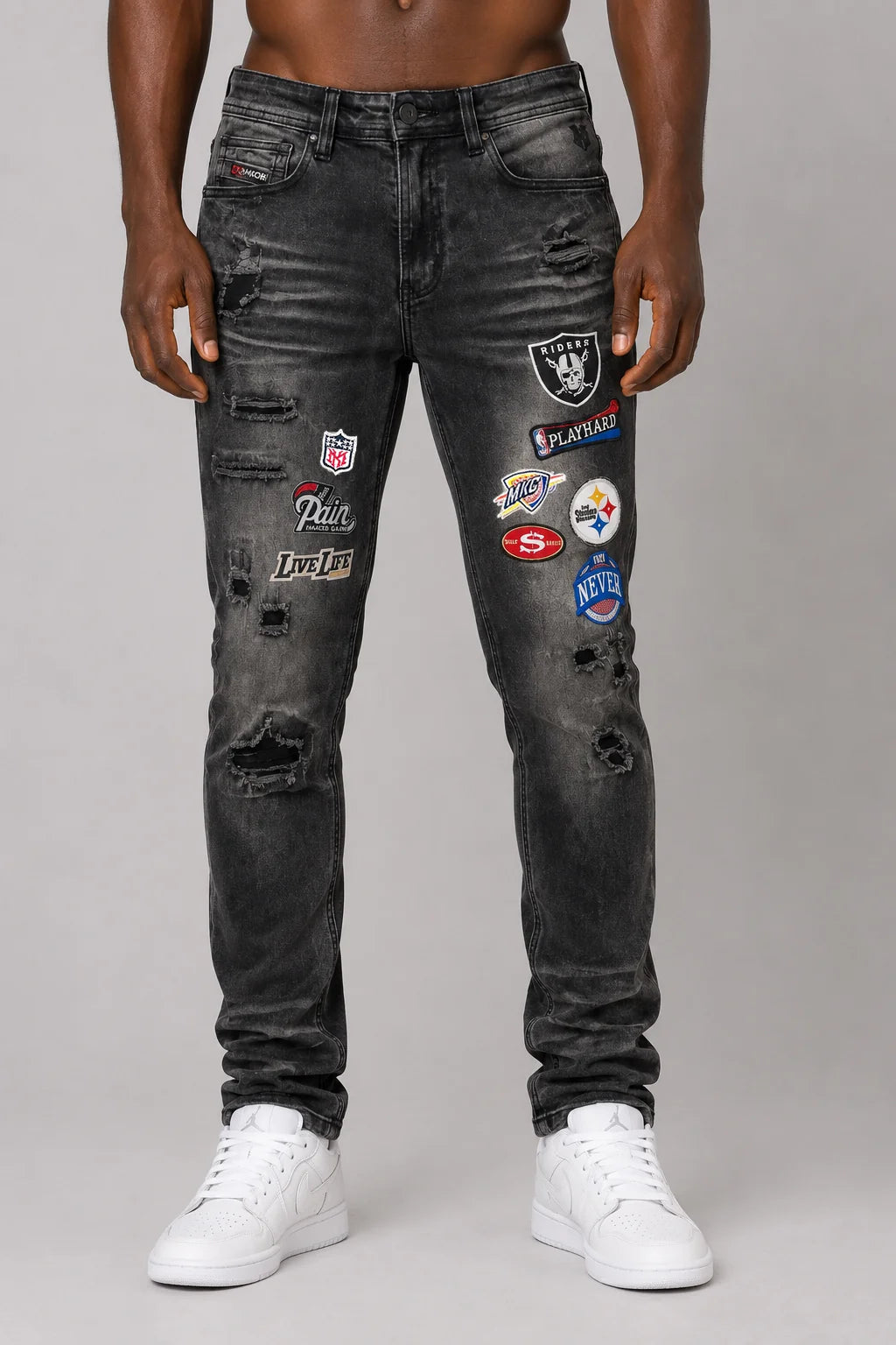 MAKOBI MEN'S NEVER BACK DOWN JEAN (M1754)