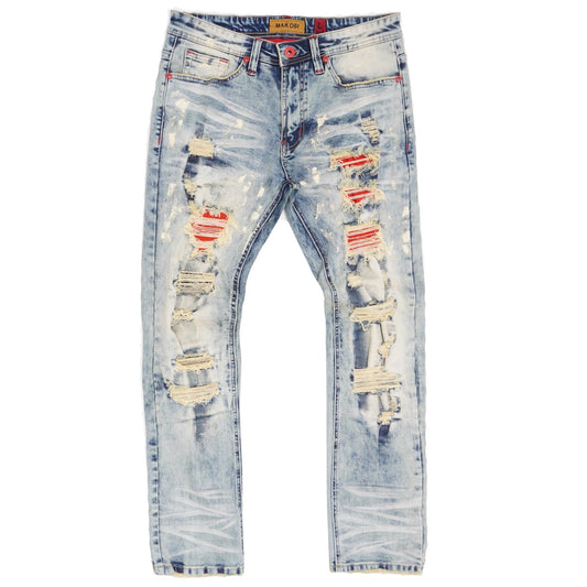 M1773 Makobi Amalfi Denim Jeans With Underlay - Dirt Wash