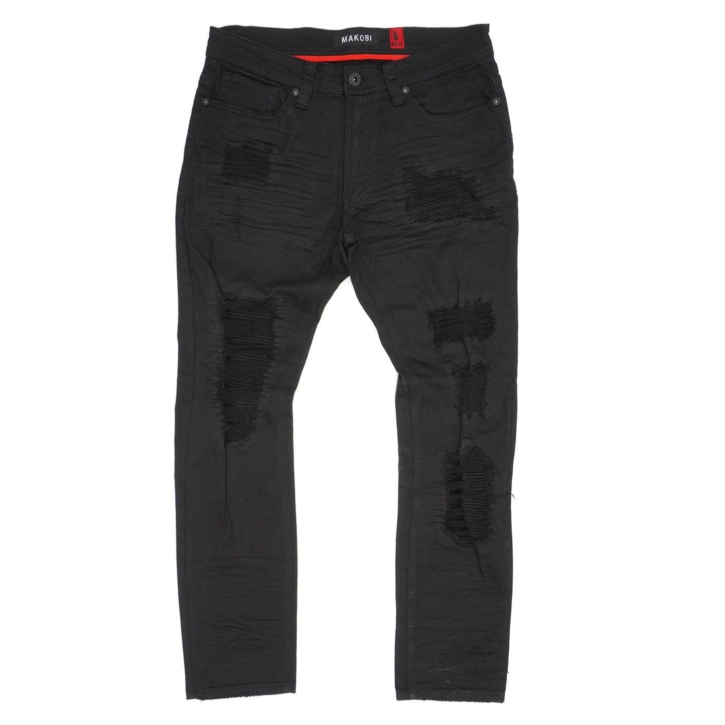 M1780 Makobi Pensacola Shredded Jeans -Black/Black