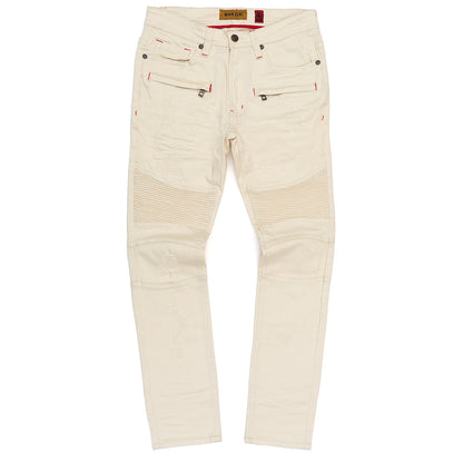 M1786 MAKOBI BIKER JEANS W/RIP REP
