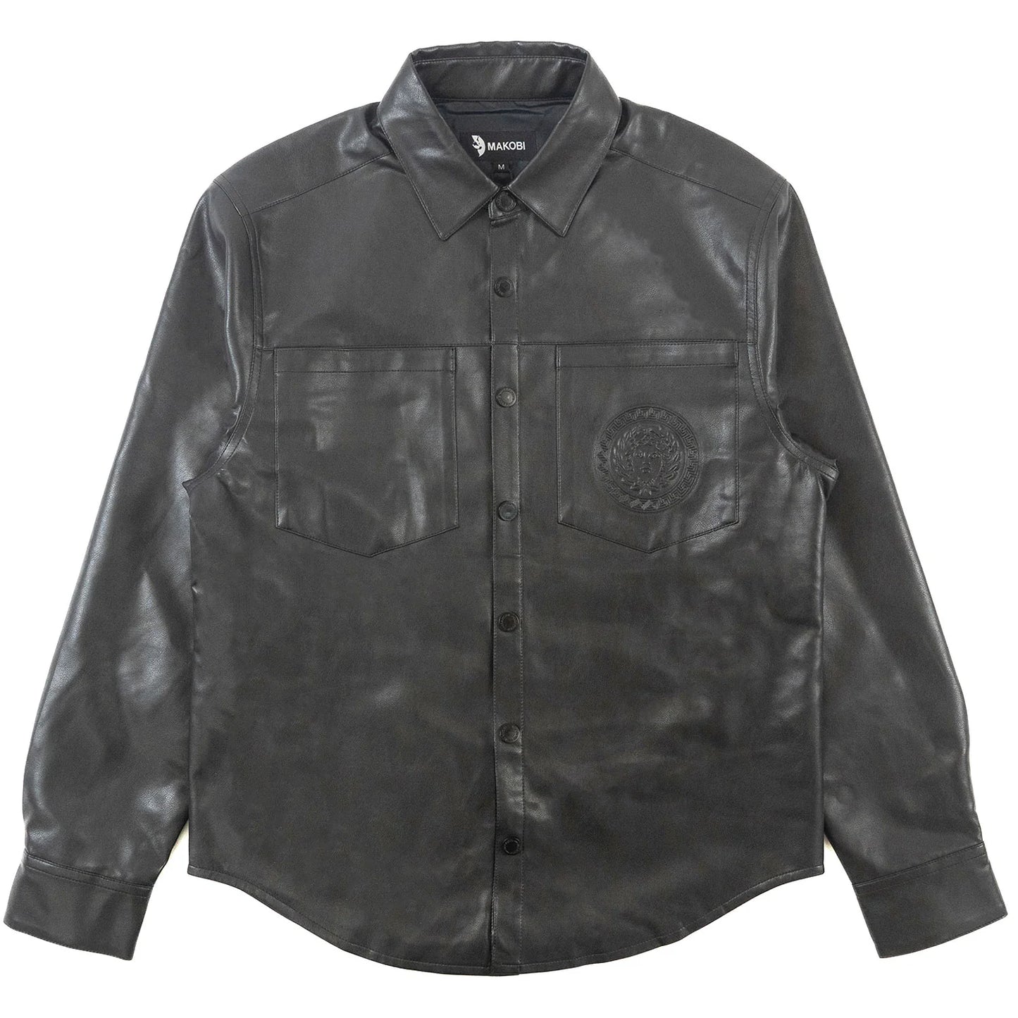 MAKOBI M1867 Romano Vegan leather Button-Down Shirt