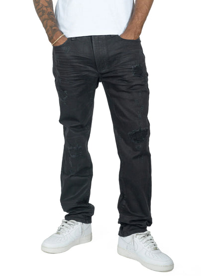 M1901 Makobi Segreto Waxed Jeans - Black