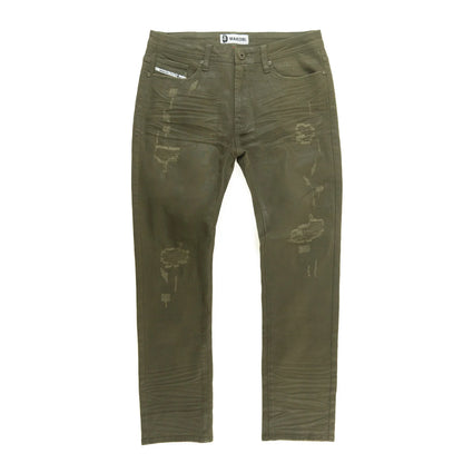 M1901 Makobi Segreto Waxed Jeans - Dark Olive