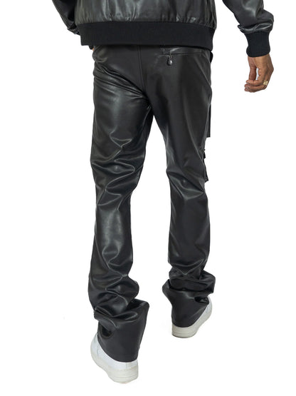 MAKOBI  Romano Vegan Leather Stacked Pants M1927