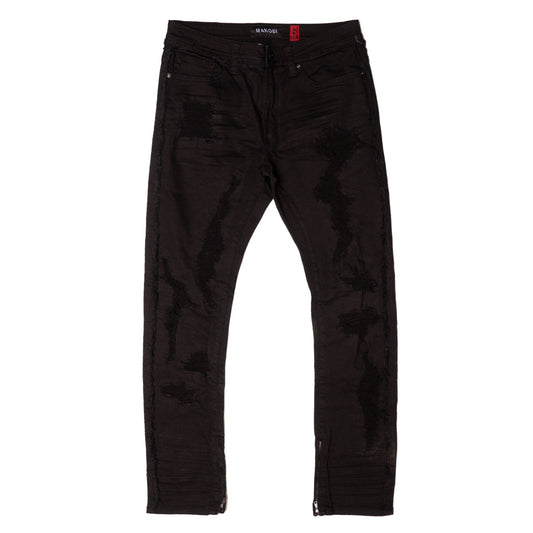 M1973 Makobi Danielli 34" Semi Stacked Jeans - Black/Black