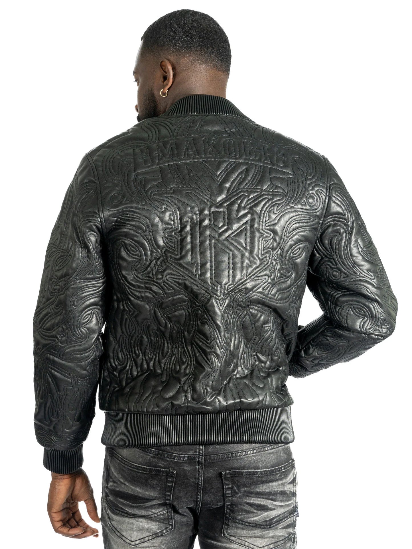 MAKOBI BIANCO VEGAN LEATHER JACKET- Black