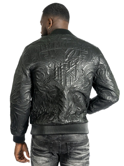MAKOBI BIANCO VEGAN LEATHER JACKET- Black