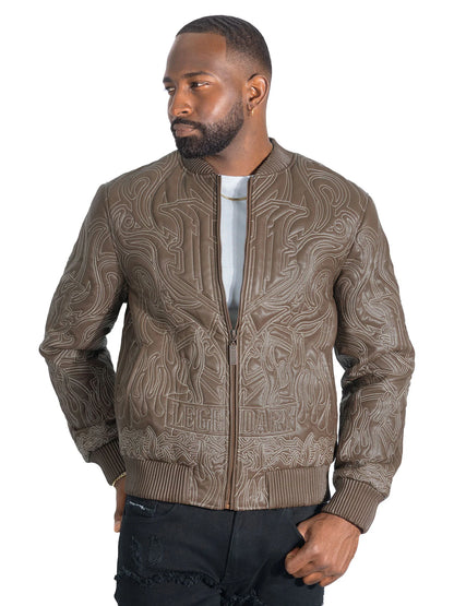MAKOBI BIANCO VEGAN LEATHER JACKET- Brown