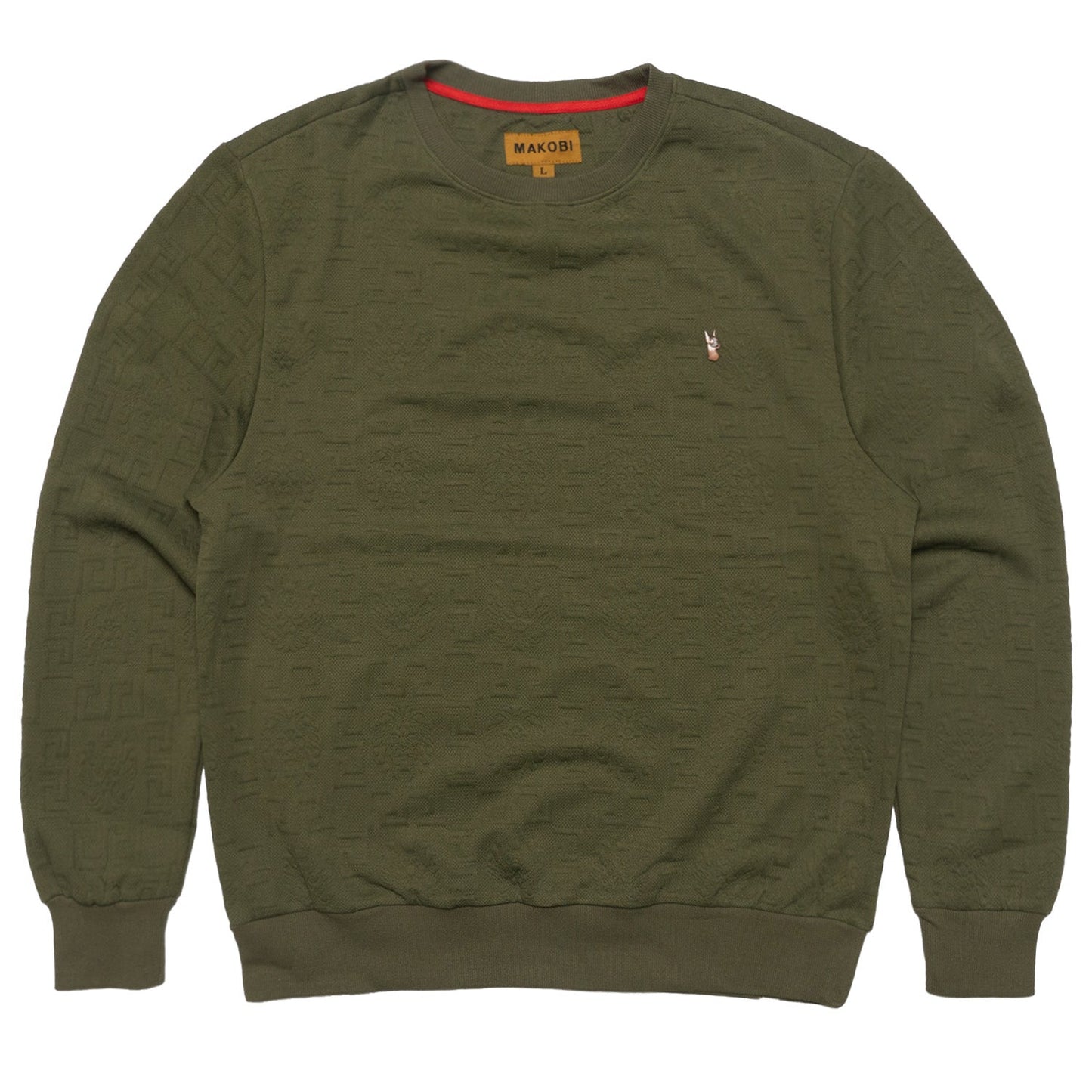 Makobi M4232 Bianchi Jacquard Crewneck Sweatshirt - Olive