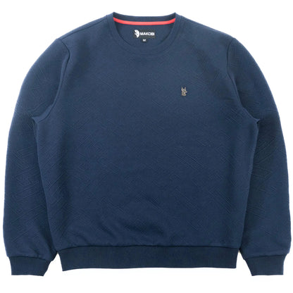 M4390 MAKOBI-Beanchi Jacquard Crewneck - Navy