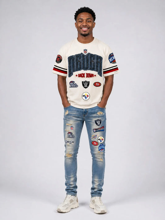 MAKOBI MEN'S NEVER BACK DOWN BOXED TEE (M454)