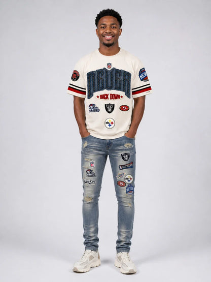 MAKOBI MEN'S NEVER BACK DOWN JEAN (M1754)