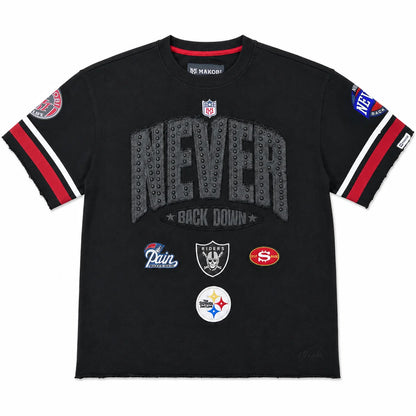 MAKOBI MEN'S NEVER BACK DOWN BOXED TEE (M454)