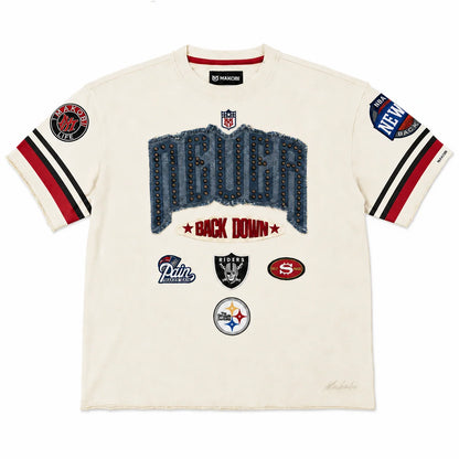 MAKOBI MEN'S NEVER BACK DOWN BOXED TEE (M454)