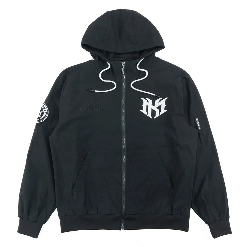 MAKOBI MEN'S ADORNI NYLON ZIP-UP HOODIE (M4634)