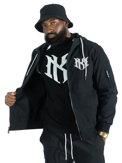 MAKOBI MEN'S ADORNI NYLON ZIP-UP HOODIE (M4634)