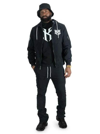 MAKOBI MEN'S ADORNI NYLON ZIP-UP HOODIE (M4634)