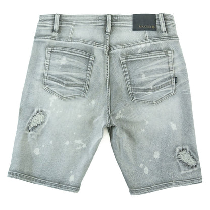 MAKOBI Amato Denim Shorts - Gray Wash- (M607)
