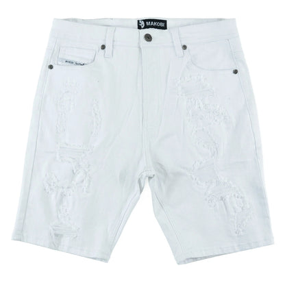 MAKOBI Amato Denim Shorts -WHITE- (M607)