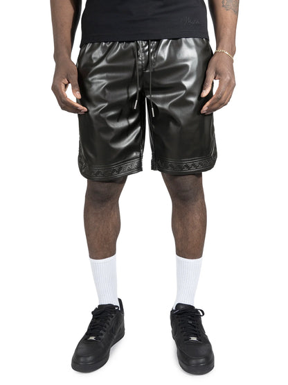 MAKOBI  Belluci Vegan Leather Shorts -(M629)
