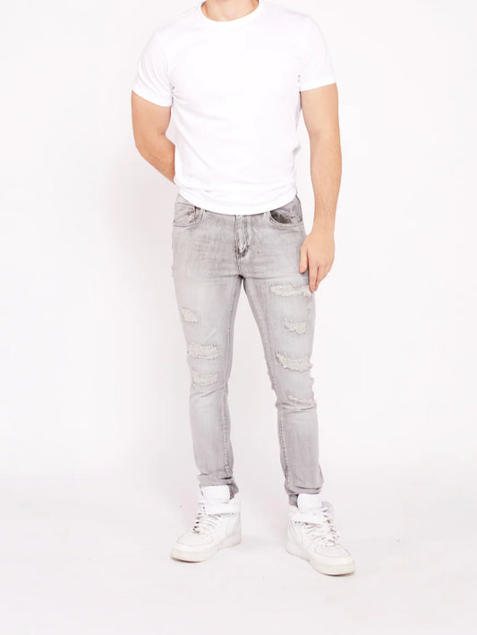Waimea Men's Skinny Jeans with Rips & Repair-M8496D