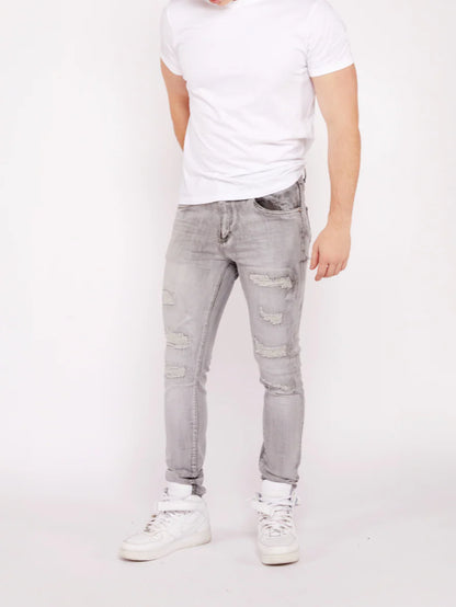 Waimea Men's Skinny Jeans with Rips & Repair-M8496D