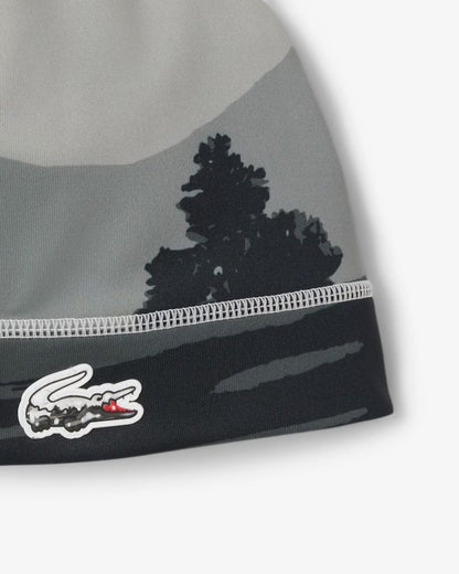 LACOSTE MEN'S SPORT LANDSCAPE PRINT FLEECE BEANIE ( RB6407-51)