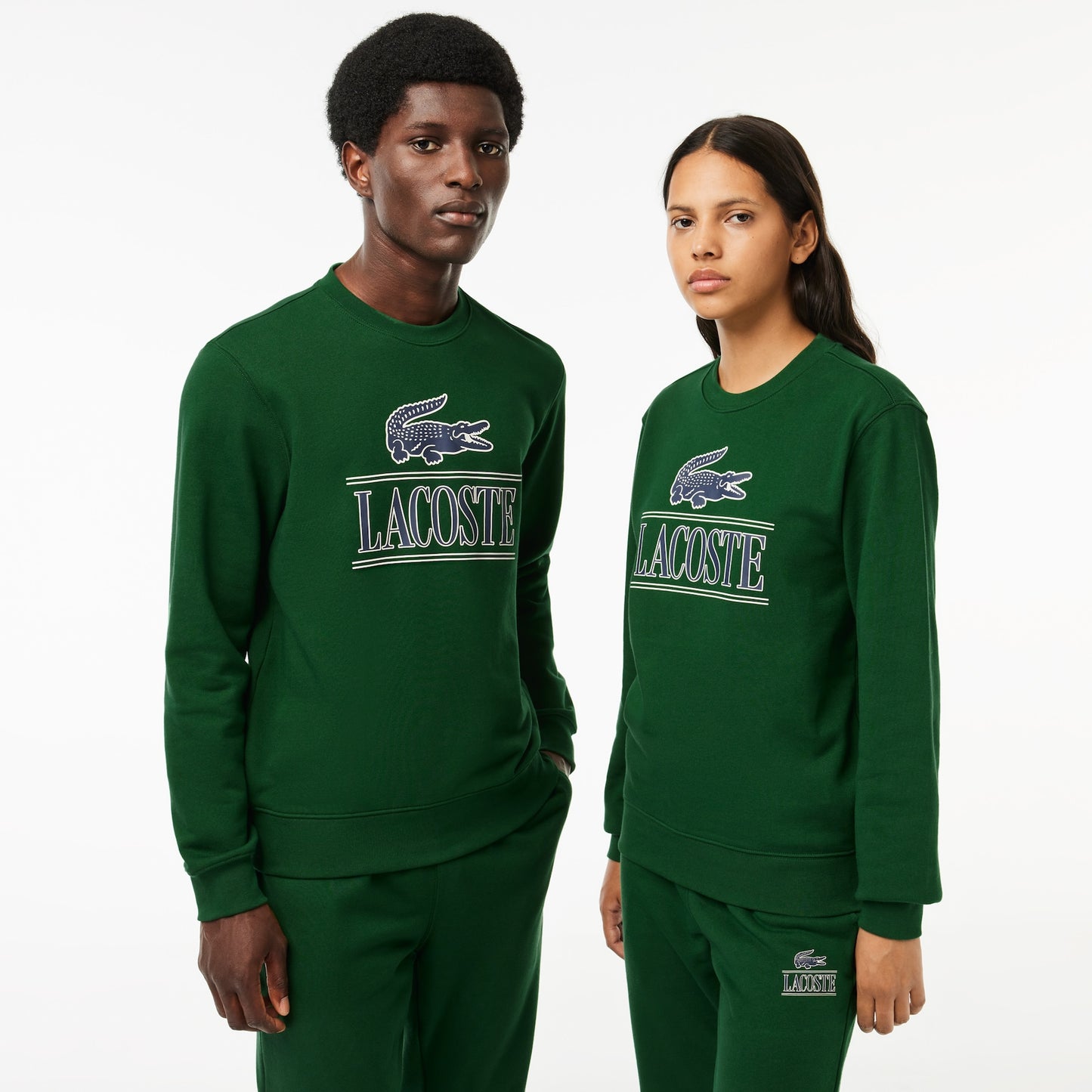 Lacoste - Cotton Fleece Branded Jogging Sweatshirt - Green
