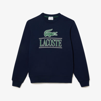 Lacoste - Cotton Fleece Branded Jogging Sweatshirt - Navy Blue