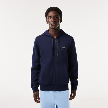 Lacoste - Kangaroo Pocket Fleece Zipped Hoodie - Navy