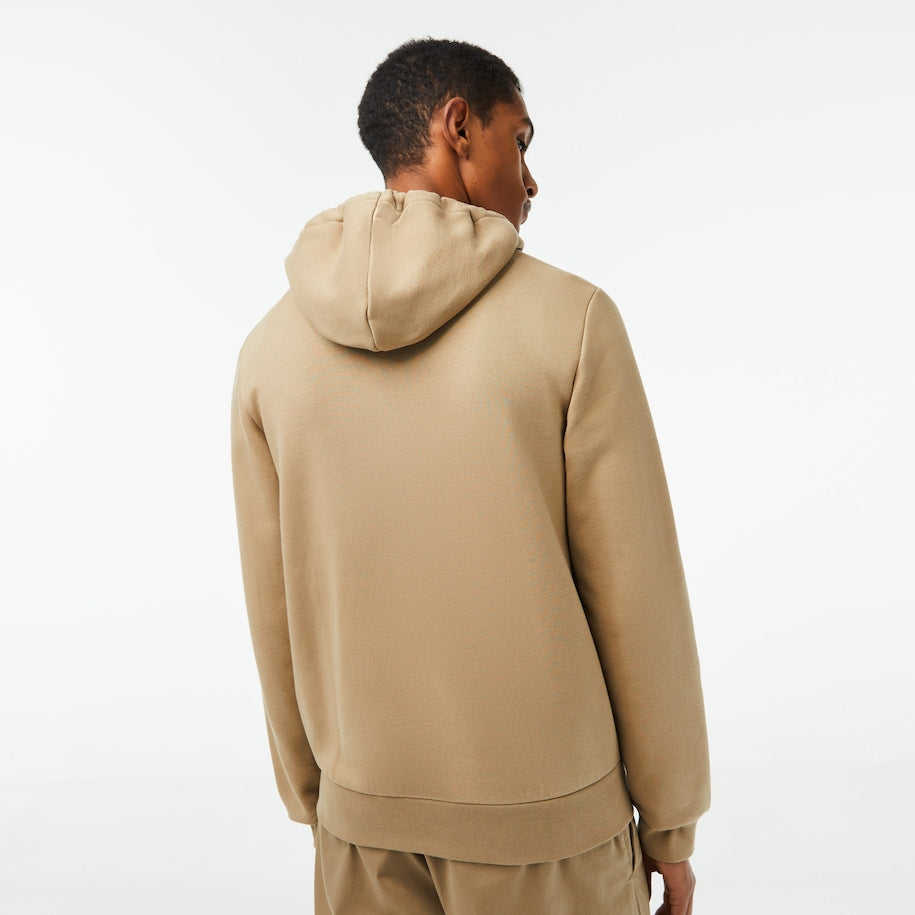 Lacoste - Kangaroo Pocket Fleece Zipped Hoodie - Beige – Shop VIP Wear