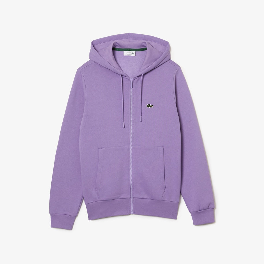 Lacoste - Kangaroo Pocket Fleece Zipped Hoodie - Purple