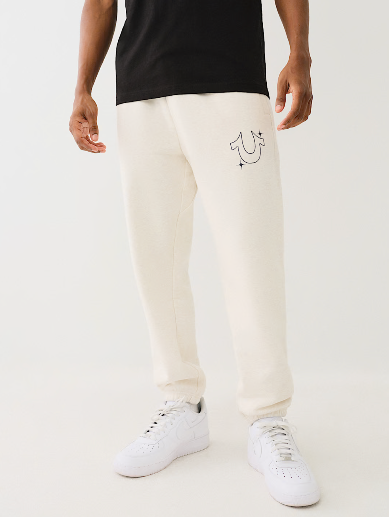 TRUE RELIGION HORSESHOE STAR JOGGER-OATMEAL