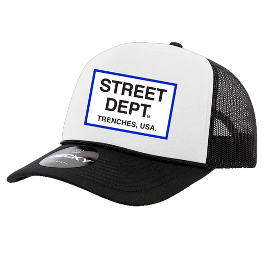 STREET DEPT - Trucker Hat (STDPT200)-WHITE/BLACK