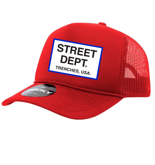 STREET DEPT - Trucker Hat (STDPT200) RED BLUE